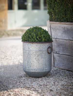 Malmesbury Planter 38cm - Galvanised Steel, Silver
