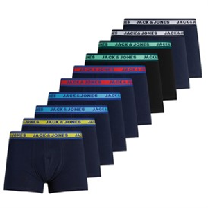 JACK & JONES Mens Solid Ten Pack Boxer Trunks Multi