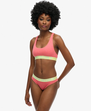 Organic Cotton Crop Bralette met Groot Logo