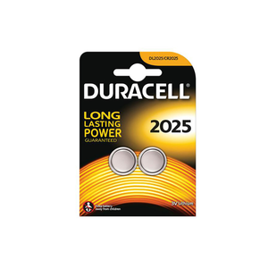 Duracell DURCR2025 CR2025 Coin Lithium Battery (Pack 2)