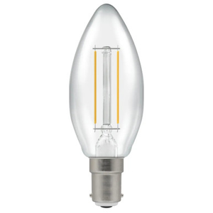 LED Filament Candle 2.2W (25W eqv.) B15d Clear 2700K Crompton