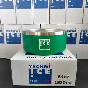 Techni Ice 1920ml (64 oz.) Dog Bowl Emerald Stainless Steel 6 Years Warranty *fresh stock just arrived