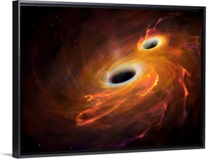 Artwork Of Black Holes Merging, Illustration