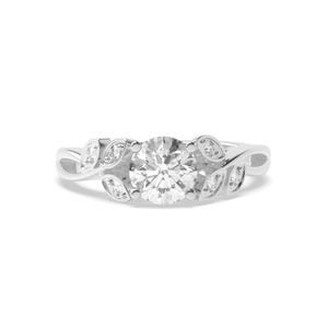 round shape 4 prong seetting unique engagement ring