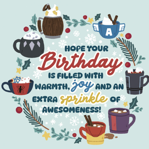 Disney Marvel Avengers Warmth Joy And Extra Sprinkles Hot Chocolate Winter Birthday Card