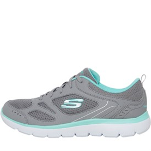 SKECHERS Womens Skechers Summits Suited Trainers Grey/Turquoise