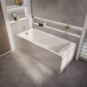 Milano Elswick - 1400mm x 700mm Modern Single Ended Standard Bath - with Premium Side and End Panel