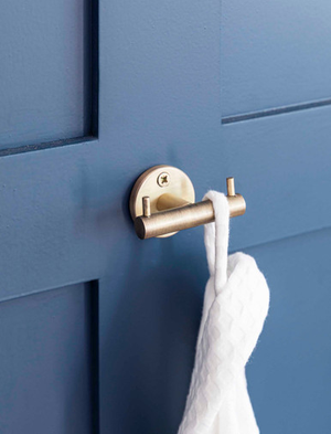 Novello Double Hook - Iron, Antique Brass Finish