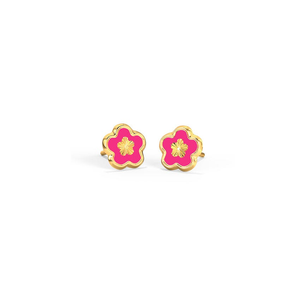 Pink Flower Stud Earring