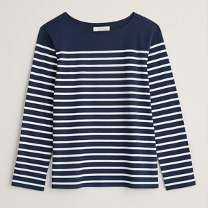 Seasalt Sailor Shirt Falmouth Breton Maritime Chalk Size 12