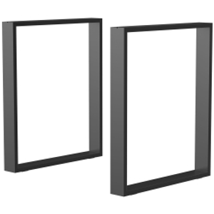 HOMCOM Conjunto de 2 Patas para Mesa Patas de Diseño Rectangular con Tornillos Incluidos para Mesa DIY 60x72 cm Negro