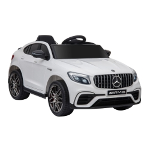 HOMCOM Coche Eléctrico para Niño +3 Años con Licencia de Mercedes 12V con Mando a Distancia Música y Luces Blanco