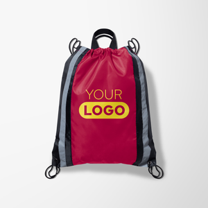 Polyester Drawstring Bag with Reflective Stripes