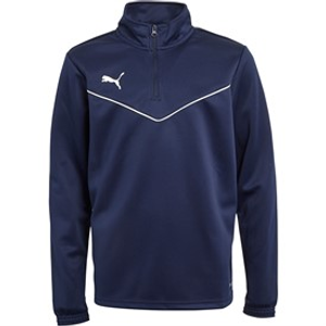 Puma Boys teamRISE Training 1/4 Zip Top Peacoat/Puma White