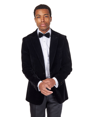 STAN – BLACK VELVET TUXEDO SMOKING JACKET