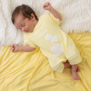 Unisex Yellow Bunny Knitted Romper