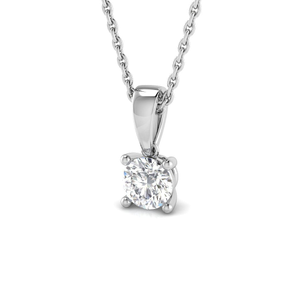 Lab Diamond Solitaire Pendant Necklace 0.25ct in 925 Silver