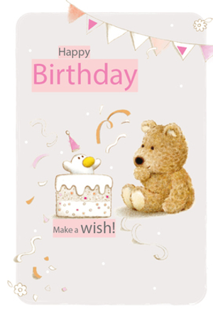 Barley Bear - Make a Wish Personalised Birthday Card