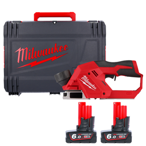 Milwaukee M12BLP 12V Cordless Brushless 56mm Planer With 2 x 6.0Ah Batteries & Case