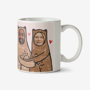 Illustrated Love You Beary Much Face In Hole Photo Upload Mug