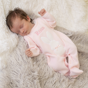 Pink Bunny Knitted Onesie