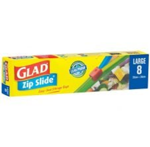 Glad Zip Slide Bags Large 30cm x 30cm - Pack of 8
