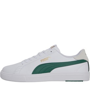 Puma Mens Serve Pro Lite Trainers Puma White/Deep Forest/Puma Team Gold