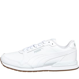 Puma Mens ST Runner V3 Leather Trainers Puma White/Puma White/Gum