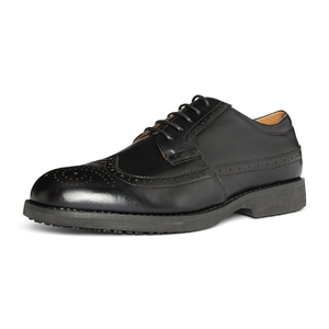 Anvil Indiana Black Leather Mens Anti Slip Brogue Shoe