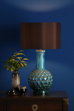 Dar Edlyn Table Lamp Blue Reactive Glaze Base Only