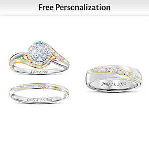 119-Diamond Wrapped In Love Personalized Wedding Ring Set