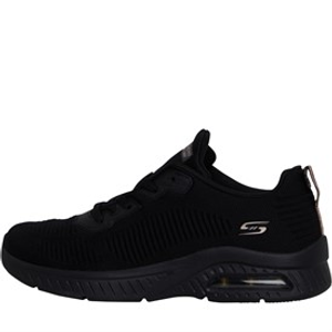 SKECHERS Womens Bobs Sport Squad Air Close Encounter Trainers Black/Black
