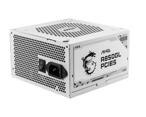 MSI MAG A850GL PCIE5 850W 80 Plus Gold Rated ATX 3.0 Fully Modular Power Supply Unit - WHITE