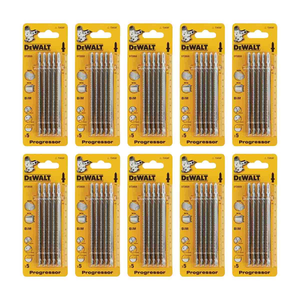 DeWalt DT2059-QZ T345XF Bi-Metal Progressor Tooth Jigsaw Blade 101mm x 2.4-5 TPI (50 Pack)