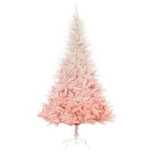 HOMCOM 6FT Pink Artificial Christmas Tree, Xmas Holiday Decoration Ornament with Metal Stand, for Pretty Home