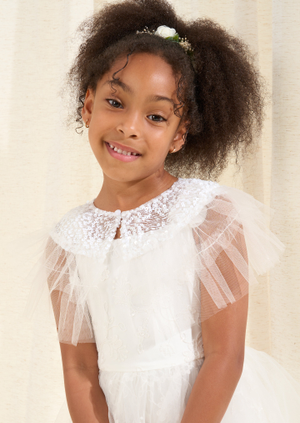 Beau Ivory Sequin Mesh Cape