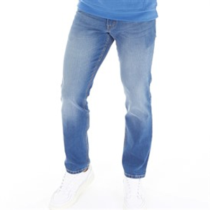 Crosshatch Mens Fortune Straight Fit Jeans Mid Wash