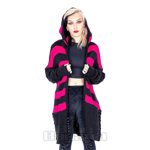 Heartless Willa Striped Cardigan (Black/Pink)
