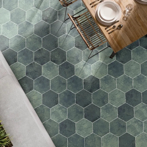 Green 9" Hexagon Matte Porcelain Tile