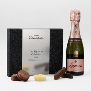 Hotel Chocolat  Signature Collection & Lanson Rose 20cl Gift Set