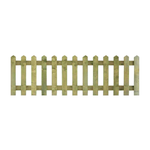 6FT x 2FT Point Top Picket Fence Panel - Pressure Treated Green/Natural