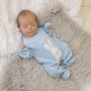 Blue Bunny Knitted Onesie
