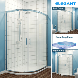 ELEGANT 1000X800mm Reversible Left/Right Offset Shower Enclosure Corner Cubicle 6mm Easy Clean Glass