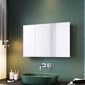 ELEGANT Bathroom Mirror Cabinet 3 Door Storage Cupboards Stainless Steel 900mm Wide