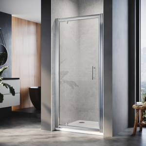 ELEGANT 760mm Framed Pivot Hinged Shower Door 6mm Tempered Glass Swing Door