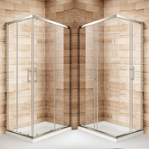 ELEGANT 900 x 760mm Reversible Sliding Corner Entry 6mm Tempered Glass Shower Cubicle