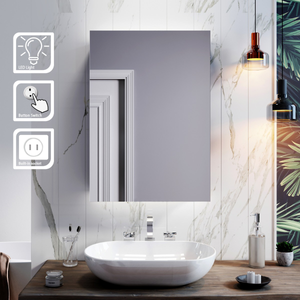 ELEGANT Bathroom LED Mirror Cabinet Storage Back-lit 500x700mm Button Switch with Socket