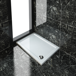 ELEGANT 1000x700mm Ultra-Slim Stone Resin Rectangle Shower Tray + 90mm Waste