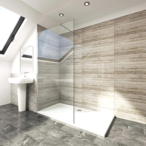 ELEGANT 700mm Walk-In Shower Panel 6mm Tempered Glass Shower Screen