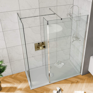 ELEGANT Custom Size 6mm Tempered Glass Walk-In Shower Enclosure 1850mm Height
